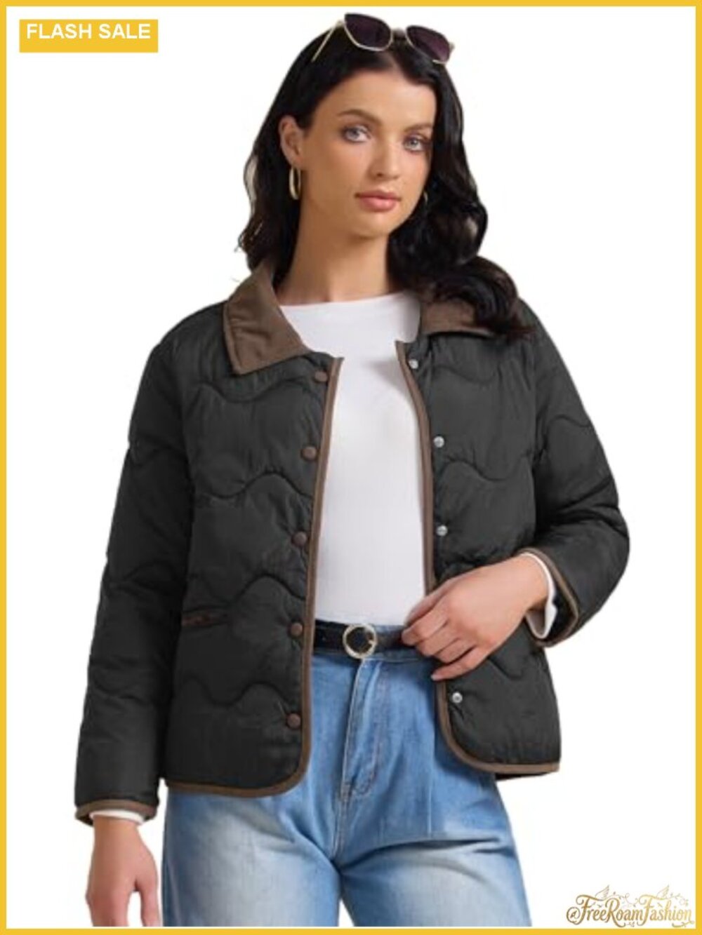 Allegra K Womens Casual Long Sleeve Button Down Puffer Jacket Padded Coat